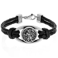 King Baby - "SAINT CHRISTOPHER" Braided Leather Bracelet