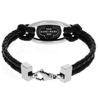 King Baby - "SAINT CHRISTOPHER" Braided Leather Bracelet