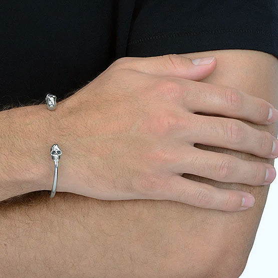 KING BABY - &quot;THIN SKULL CUFF&quot; in Sterling Silver