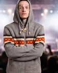 LOST HORIZONS - "WAYNE" Hooded Wool Sweater with Fleece Lining