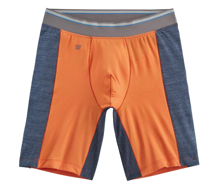Mack Weldon - "AIRKNITx" 8" Boxer Brief in Orange Shock Panel
