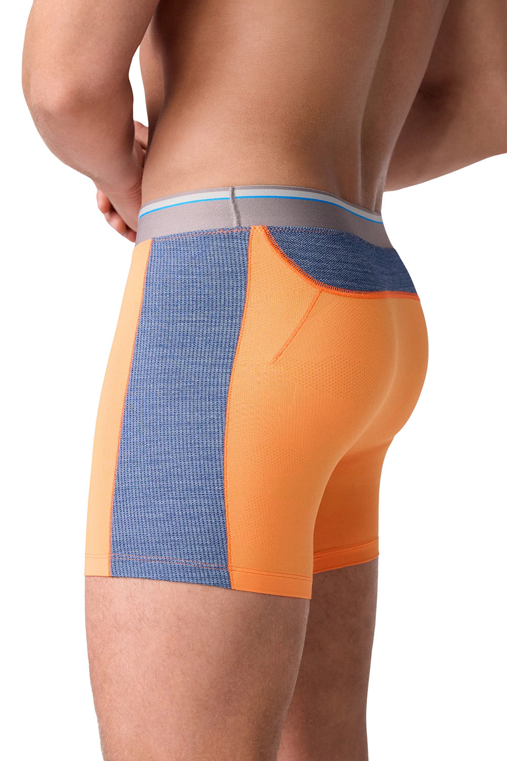 Mack Weldon - "AIRKNITx" 8" Boxer Brief in Orange Shock Panel