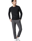 Mack Weldon - Pima Long Sleeve Crew Neck T-Shirt in True Black