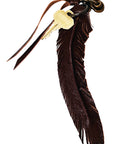 OBELISK - "SLASHED LEATHER FEATHER" Key Holder in Brown