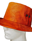 OBELISK - "HIROO" Leather Bucket Hat in Camel