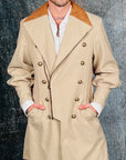 OBELISK - "NAPOLEON" Melton Coat in Beige