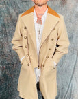 OBELISK - "NAPOLEON" Melton Coat in Beige