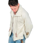 OBELISK - "SLASHED FEATHER" Cotton Jacket in Oatmeal