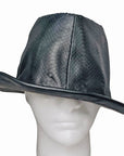 OBELISK - "SNAKE PUNCH" Leather Hat in Black