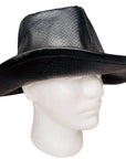 OBELISK - "SNAKE PUNCH" Leather Hat in Black