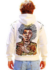 OBELISK - "PURPLE HAZE" Hand Crafted Hoodie in White