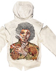 OBELISK - "PURPLE HAZE" Hand Crafted Hoodie in White