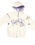 OBELISK - "PURPLE HAZE" Hand Crafted Hoodie in White