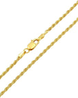 Pure You Jewelry - "Exclusive 14K Yellow Gold 2mm Rope Necklace" 20" with secure clasp