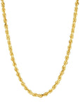 Pure You Jewelry - "Exclusive 14K Yellow Gold 2mm Rope Necklace" 20" with secure clasp