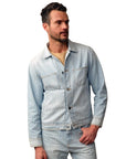 ROAD to NOWHERE - "CODY" Japanese Railroad Stripe Jacket in Powder Blue