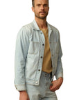 ROAD to NOWHERE - "CODY" Japanese Railroad Stripe Jacket in Powder Blue