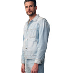 ROAD to NOWHERE - "CODY" Japanese Railroad Stripe Jacket in Powder Blue