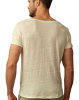 ROAD to NOWHERE - "FISCHER" Linen Boatneck Tee in Stone