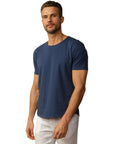 ROAD to NOWHERE - "TERESA" Organic Cotton T-Shirt in Jay Blue