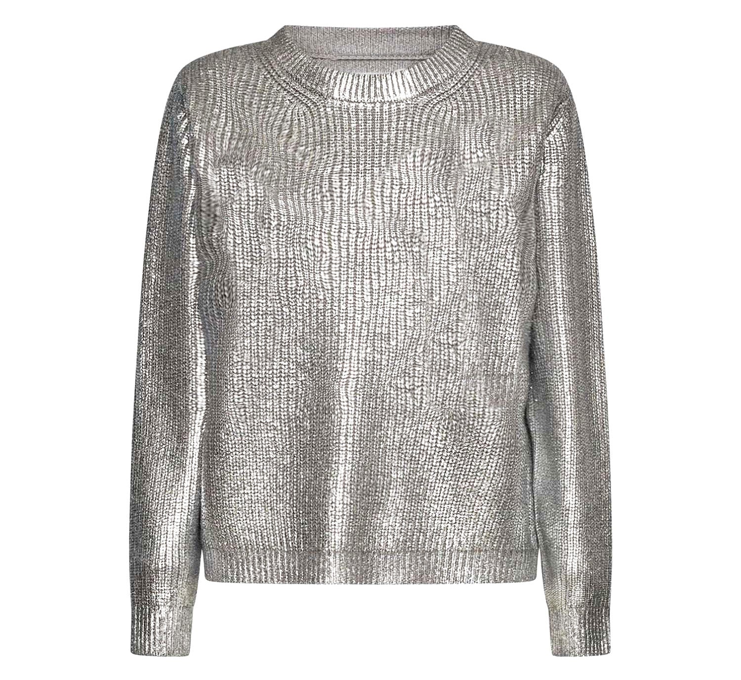 ニット+セーター maison de Dolce.glow knit silver Slouchy Sweater - Silver Shimmer – Bella Dahl