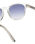 Tom Ford - "HOLT 2" Sunglasses in Shiny Grey Clear Frames and Gradient Blue Lenses