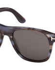 Tom Ford - "MARLON-02" Havana Frames with Smoke Lenses FT1284 56A