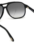 Tom Ford - "RAOUL" Aviator Sunglasses in Shiny Black Frames with Polarized Gradient Smoke Lenses