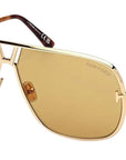 Tom Ford - "STAVROS" Gold and Amber Navigator Sunglasses