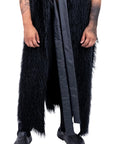 ZHANNAONA - "AGUSTIN" Mongolian Faux Fur Reversible Coat in Black