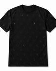 John Richmond – Corta Skull T-shirt in Black with Black Crystal Details