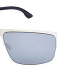 ic! berlin - "NATE" Sunglasses with Chrome Frames and Marine Blue Mirrored Lenses
