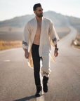 Heart Earth Craft - "Fire God" Men's Sheer Linen Long Shirt