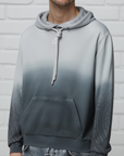 John Richmond - "ORNIK" Gradient Grey Hoodie with Metal Accents