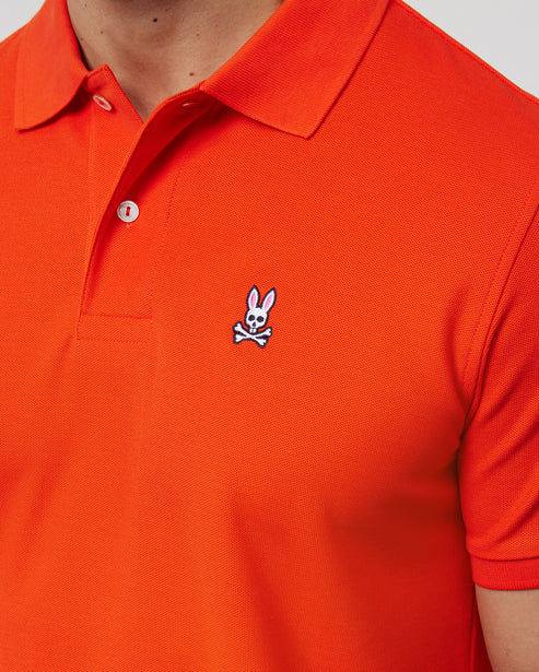 Men's PSYCHO BUNNY - "POLO SHIRT" in Tigerlily Orange