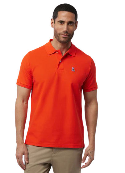 Men's PSYCHO BUNNY - "POLO SHIRT" in Tigerlily Orange