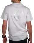 Men's ROYALTY by RAW-7 - "GRIFFIN" Polo with Silver Foil Accents in White