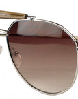 Beryll - "WAYNE" Sunglasses in Silver Metal Frames with Brown Lenses