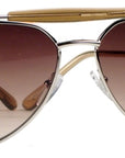 Beryll - "WAYNE" Sunglasses in Silver Metal Frames with Brown Lenses