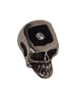 Los Angeles based Marcos, has designed this sterling silver skull tie pin with both an inlaid piece of black ebony wood as well as a bright white diamond accent.