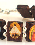 JEWELRY by CAIN - "SAINT" Wood and Silver Bead Bracelet