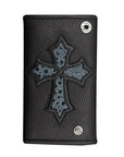 DOUBLE CROSS by Travis Walker - "CROSS WALLET" with BLUE FROG Inlay