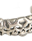 DOUBLE CROSS by Travis Walker - "CHOMP SKULL" Heavy Sterling Silver Cuff
