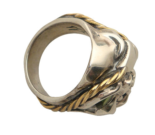 DOUBLE CROSS by Travis Walker - &quot;PIRATE&quot; Ring with Peridot Eye