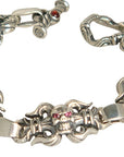 DOUBLE CROSS by Travis Walker - "GRAND CHOMPS" in FDL Link Bracelet with Garnet Accents