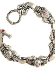 DOUBLE CROSS by Travis Walker - "GRAND CHOMPS" in FDL Link Bracelet with Garnet Accents