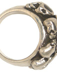 MARCOS - "MULTI-SKULL" Sterling Silver Ring with Ebony Wood Inlays