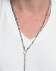 Double Cross by Travis Walker - "KOVO" Rosary in Sterling Silver, 18K Gold and Diamonds