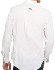 Men's RA-RE - "MAURICIO" Gray and White Micro Striped Shirt