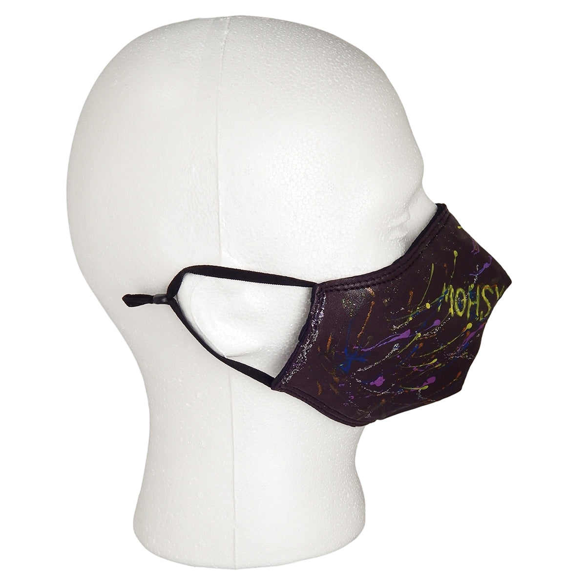 Anton - ABSTRACT LEATHER COVID MASK in Black